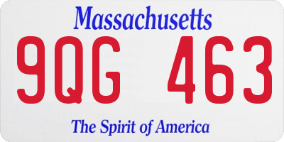MA license plate 9QG463
