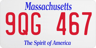 MA license plate 9QG467