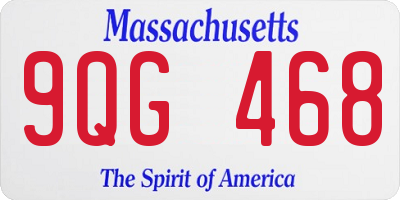 MA license plate 9QG468