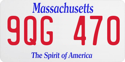 MA license plate 9QG470