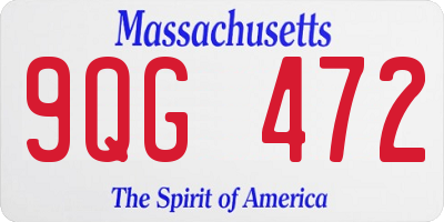 MA license plate 9QG472