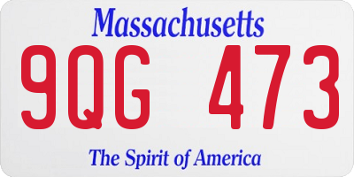 MA license plate 9QG473