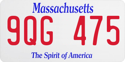 MA license plate 9QG475