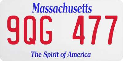 MA license plate 9QG477