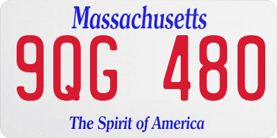 MA license plate 9QG480