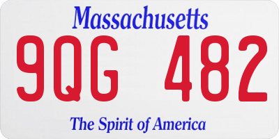 MA license plate 9QG482