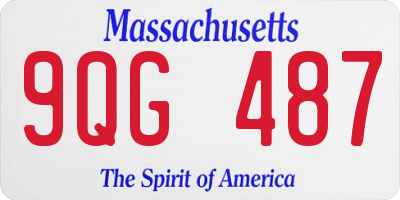 MA license plate 9QG487