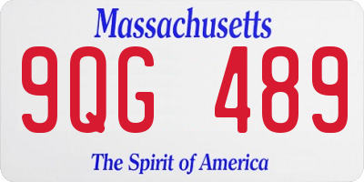 MA license plate 9QG489