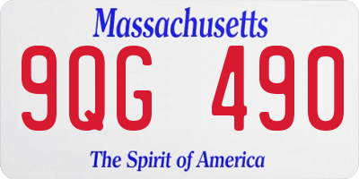 MA license plate 9QG490