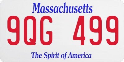 MA license plate 9QG499