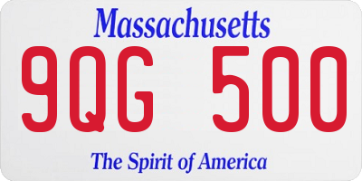 MA license plate 9QG500