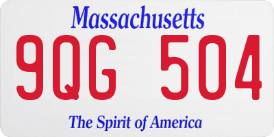 MA license plate 9QG504