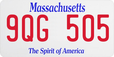 MA license plate 9QG505