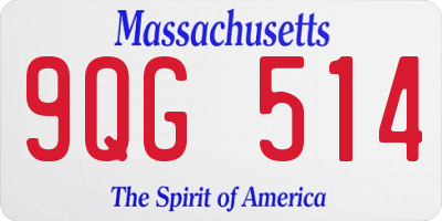 MA license plate 9QG514