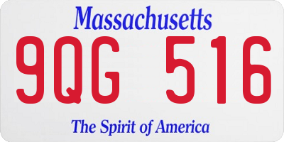 MA license plate 9QG516