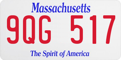 MA license plate 9QG517
