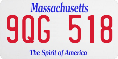 MA license plate 9QG518