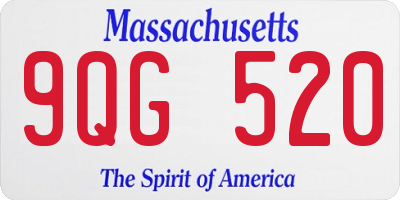 MA license plate 9QG520
