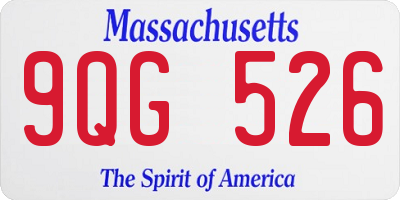 MA license plate 9QG526