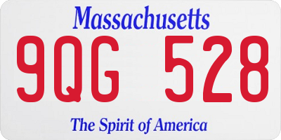 MA license plate 9QG528