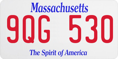 MA license plate 9QG530