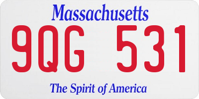 MA license plate 9QG531