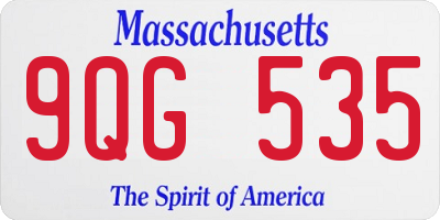 MA license plate 9QG535