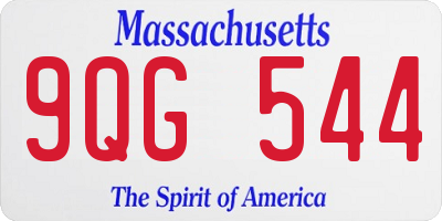 MA license plate 9QG544
