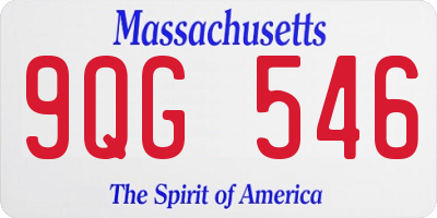 MA license plate 9QG546