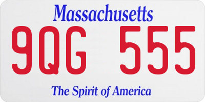 MA license plate 9QG555