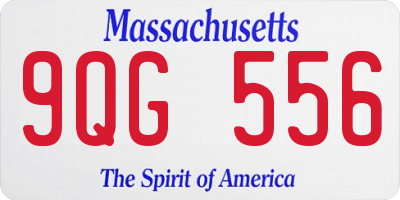 MA license plate 9QG556
