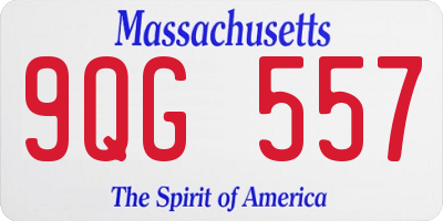 MA license plate 9QG557