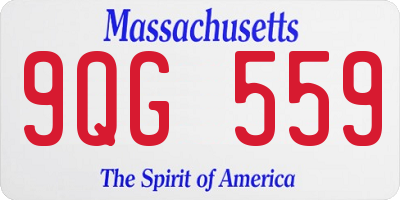MA license plate 9QG559