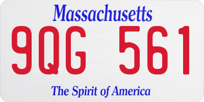 MA license plate 9QG561