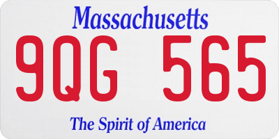 MA license plate 9QG565