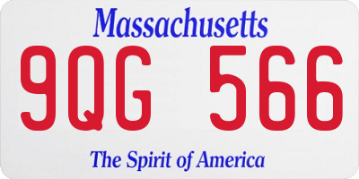 MA license plate 9QG566