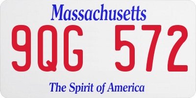 MA license plate 9QG572