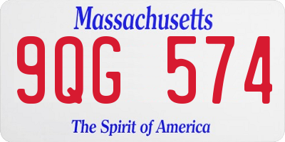 MA license plate 9QG574