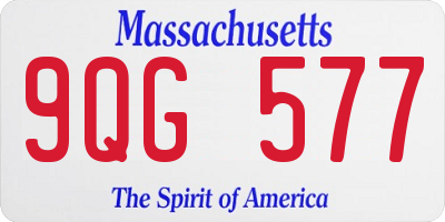 MA license plate 9QG577