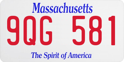 MA license plate 9QG581