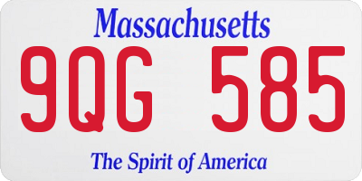 MA license plate 9QG585