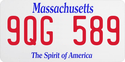 MA license plate 9QG589