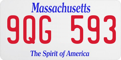MA license plate 9QG593