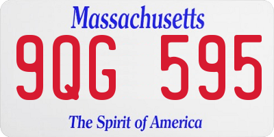 MA license plate 9QG595