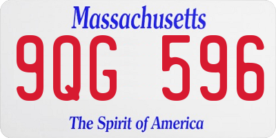 MA license plate 9QG596