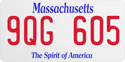 MA license plate 9QG605