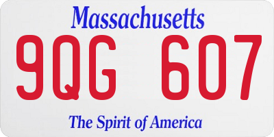 MA license plate 9QG607