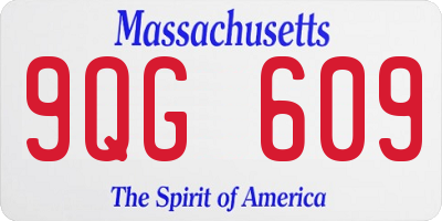 MA license plate 9QG609