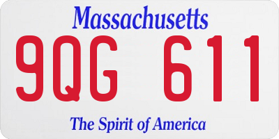 MA license plate 9QG611