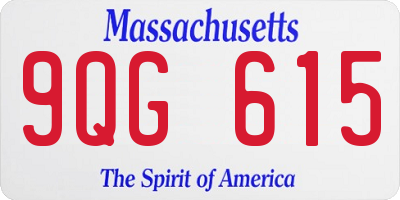 MA license plate 9QG615
